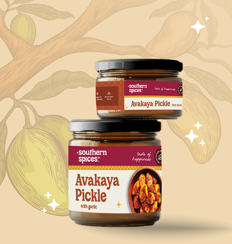 Avakaya Pickle with Garlic  <br>100 / 200 / 400 Grms