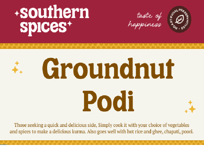 Groundnut Spicy Podi <br>100/ 200/ 400 Grms