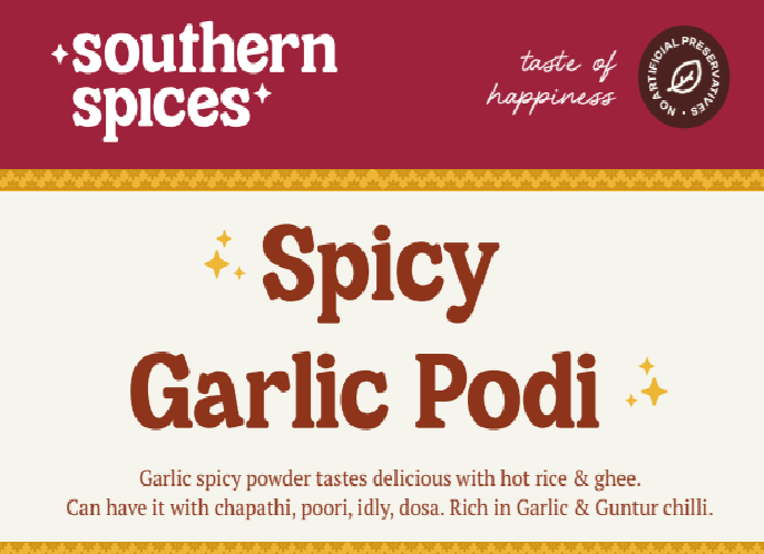 Spicy Garlic Podi <br>100/ 200/ 400 Grms