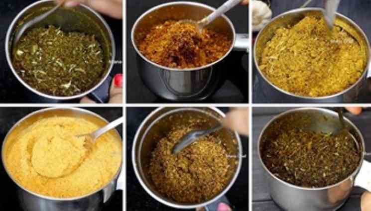 Combo - Masala Powder (Bitter Guard, Groundnut, Curry Leaves, Flax Seed, Drumstick Leaves Spicy, Horse Gram) <br> Each 100 Grms /₹ 800