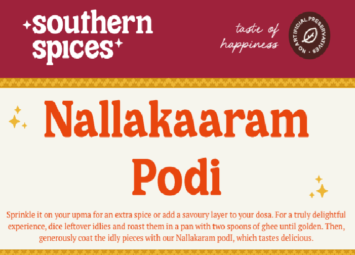 NallaKaaram Podi <br>100/ 200/ 400 Grms